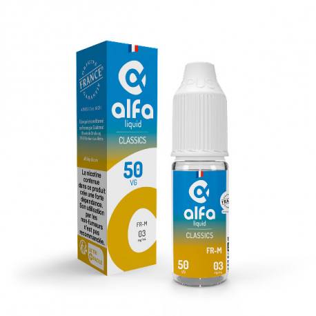 E liquide Alfaliquid FR-M 50/50, e liquide saveur classic