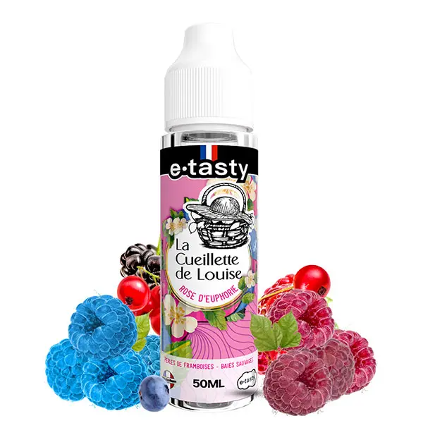 E liquide Rose d'euphorie La Cueillette de Louise 50 ml, e liquide saveurs  framboise, baies | Le Petit Vapoteur
