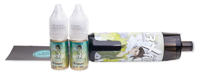 Green Blitz Shisha Plus 28K - JNR X FIGHTER FUEL, puff saveurs pommes